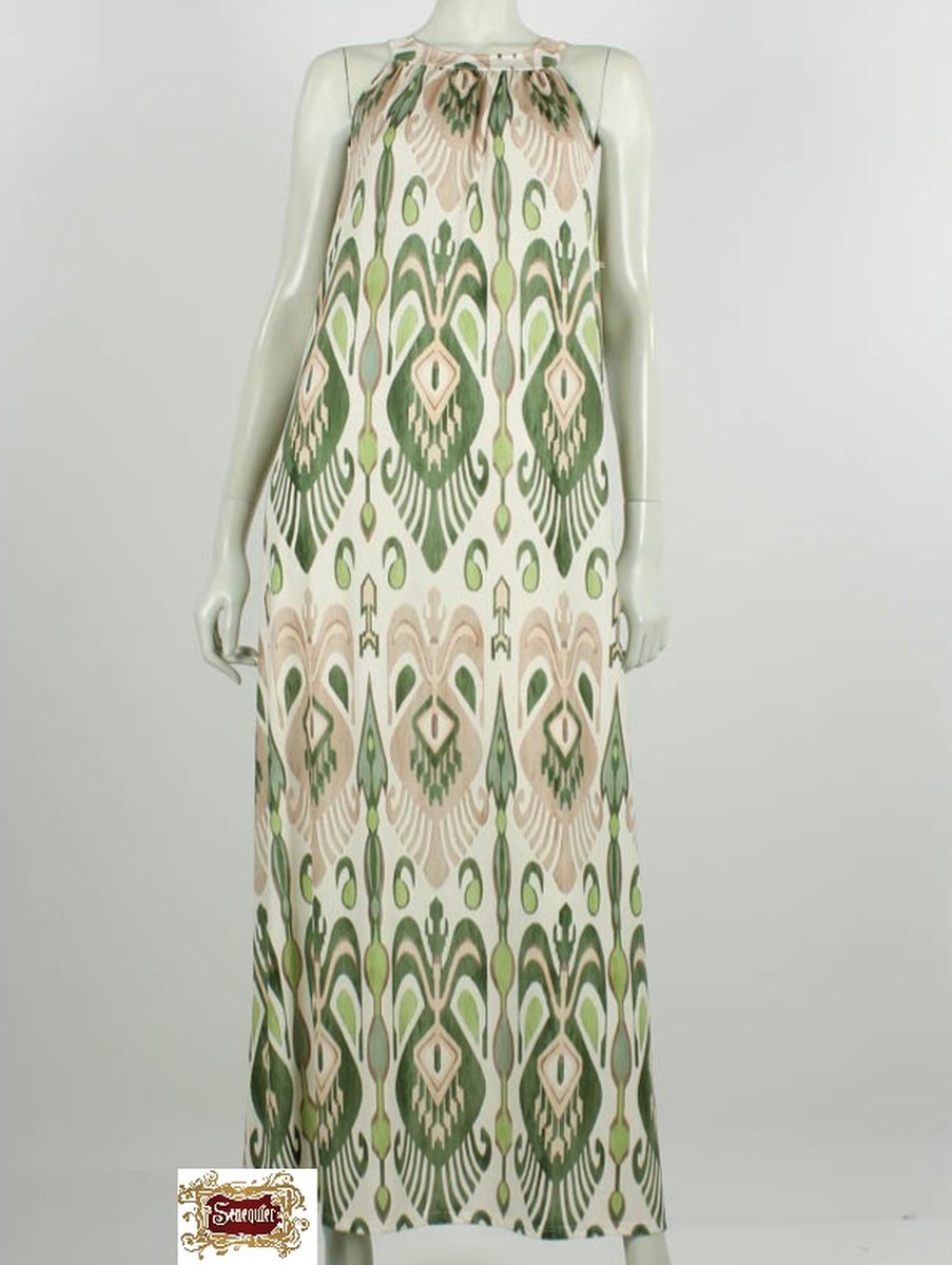 Halterjurk - Maxi - Sevilla - Fantasie Print - Groen - One Size (Maat 38 t/m 44)