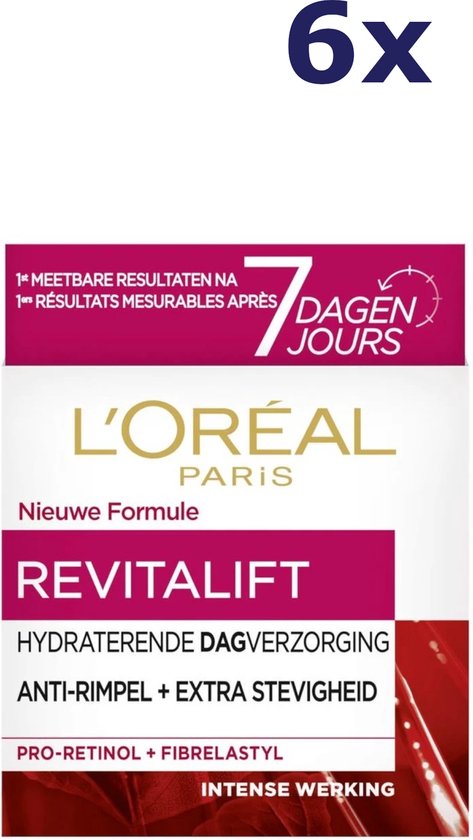 L'Oréal Paris Revitalift hydraterende dagverzorging, anti-rimpel + extra stevigheid met pro-retinol, "6x".