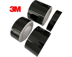 3M De-Chrome, Chrome Delete Tape Wrap 5meter Glans Zwart 10cm breed