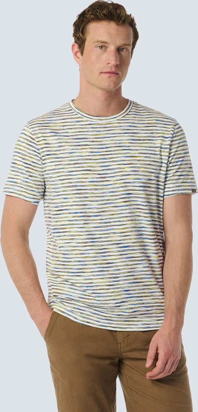 No Excess Mannen T-Shirt Met Strepenprint Voor De Zomer Wit