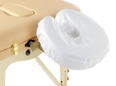 ZenGrowth® Oliebestendig hoofdsteunhoesje – voor Massagetafel – met elastiek – Wit – Hygiënisch – Gemakkelijk te wassen – PU coating materiaal