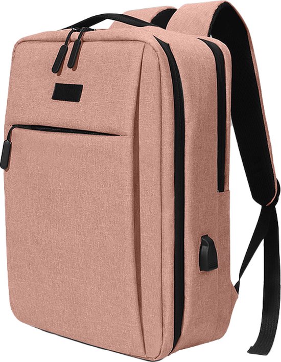 Sac à dos ZILOU® - Sac à dos pour ordinateur portable 15,6 pouces - Port USB - Résistant à l'eau - Rose