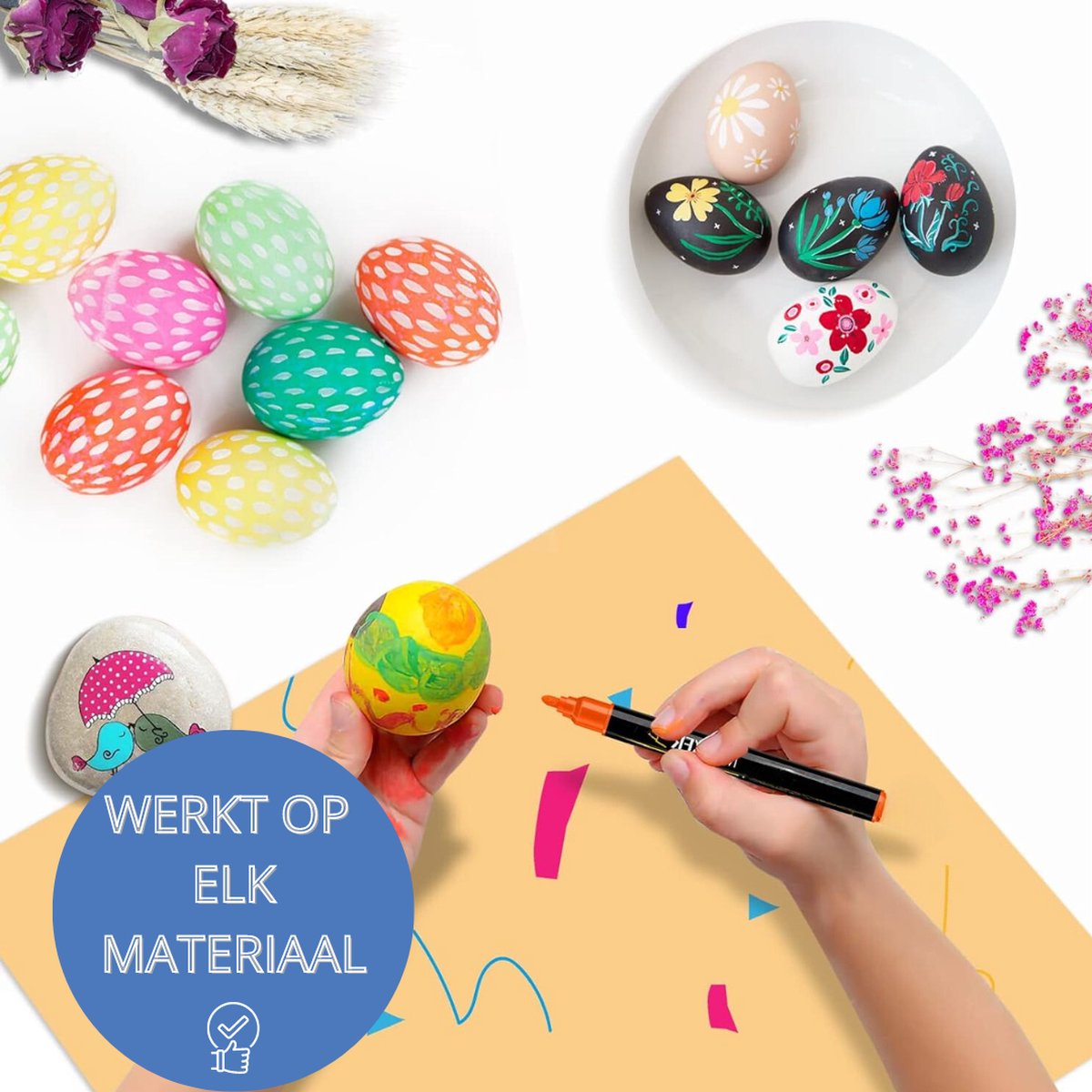 Twenty4seven® Acrylstiften 24 Stuks - Acryl Verfstiften Set - Happy Stones Stiften voor Steen & Papier - Voor Volwassenen & Kinderen — afbeelding 3