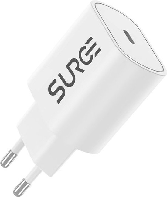 Surge 25W USB C Adapter - Oplader geschikt voor o.a. Samsung en Apple iPhone - Snellader met PD 3.0