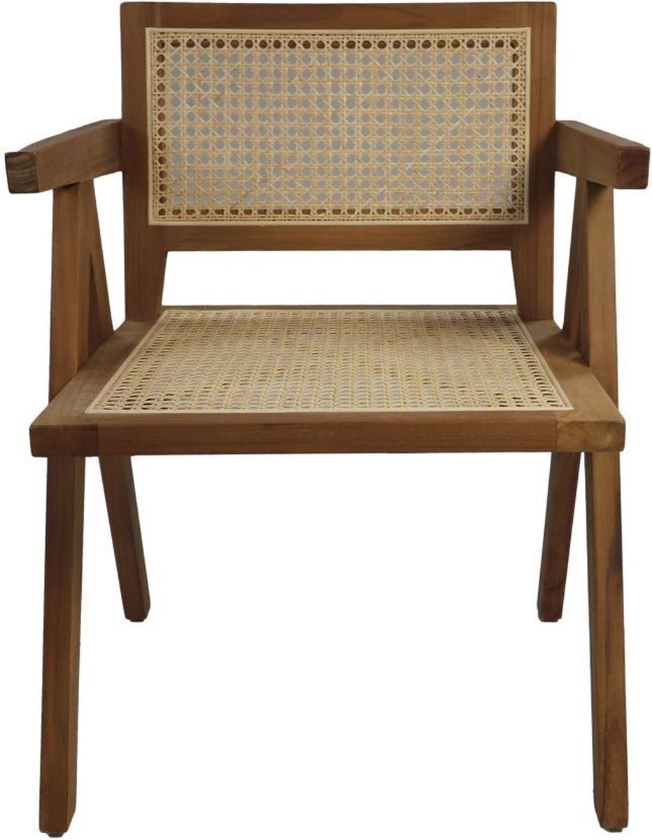 HSM Collection-Fauteuil Accent-58x60x79-Naturel-Teak/Rotan