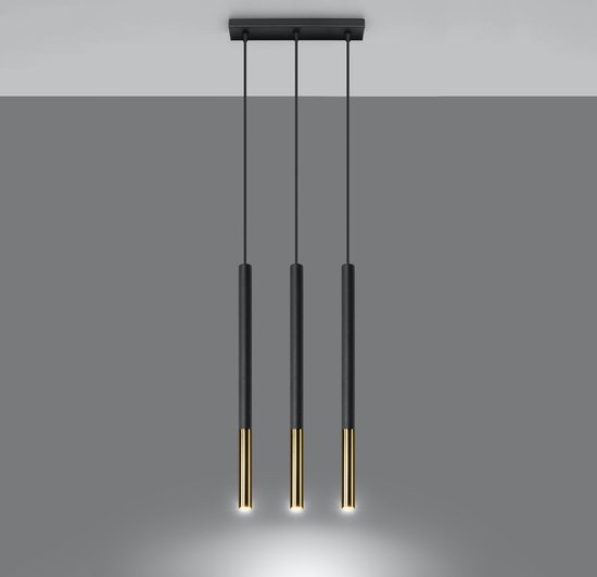 - Lampe suspendue LED noir or MOZAICA - Raccordement 3 x G9
