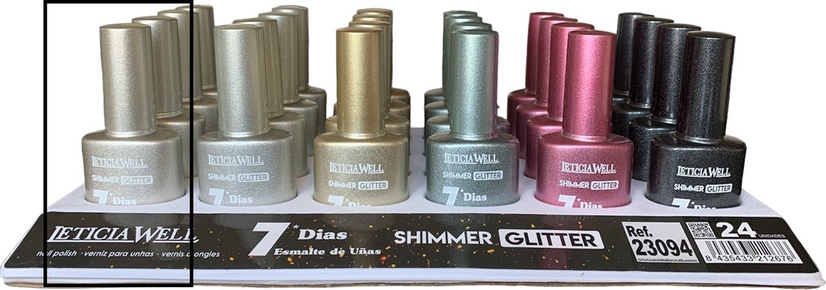 Goedkoopste Leticia Well - Dekkende Shimmer Glitter Nagellak - Champagne Goud met glitters - 1 flesje met 13 ml inhoud - Nummer 21