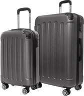 TRVLMORE Kofferset - 2 Delig - 38L Handbagage + 110L Ruimbagage - Donkergrijs