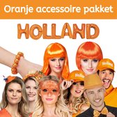 EK Feest- EK Versiering- Oranje Versiering- XL Groeps - Nederland Oranje Verkleed Pakket - Oranje Feest - EK Voetbal Versiering - Oranje Pruiken - Oranje Tiara - Oranje Ballonnen