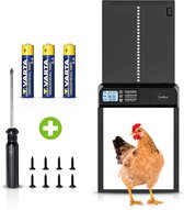 Kippenluik Automatisch Incl. 3 Batterijen Timer en Montage Set - Kippendeur Automatisch - Chickenguard - Kippenluikje Hokopener - Zwart