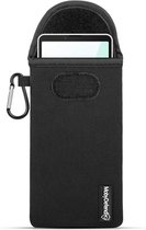 Hoesje voor Sony Xperia 10 VI - MobyDefend Neopreen Pouch Met Karabijnhaak - Insteekhoesje - Riemlus Hoesje - Zwart - GSM Hoesje - Telefoonhoesje Geschikt Voor -