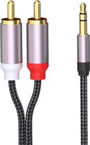 Jack naar tulp kabel | 3.5 mm | Gold Plated | Jack To Tulp | Universeel | 3,5 mm jack naar 2x RCA Male | Stereo audio kabel