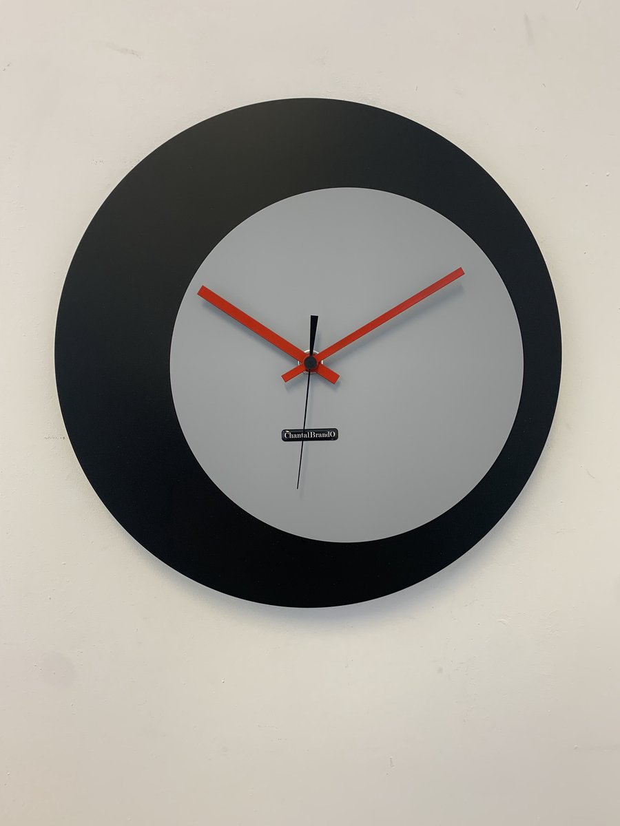 ChantalBrandO wandklok ECLIPS Zwart & Grijs Modern Design