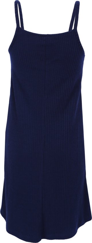 Zomerse marineblauwe geribde jurk