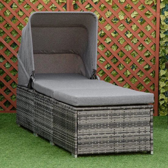 SoBuy OGS28-MI Comfortabele ligstoel Swingstoel Schommelligstoel Zonnebed - Tuin - Terras - Beige