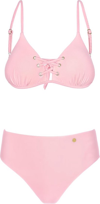 Bikini met veters detail Roze L