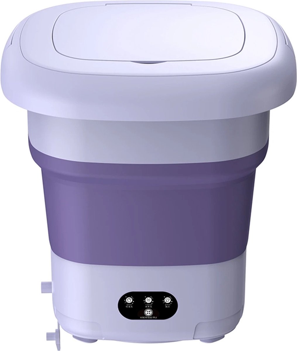 Go-shipping Camping Wasmachine Mini Wasmachine Draagbare Wasmachine 9L Met Centrifuge Paars