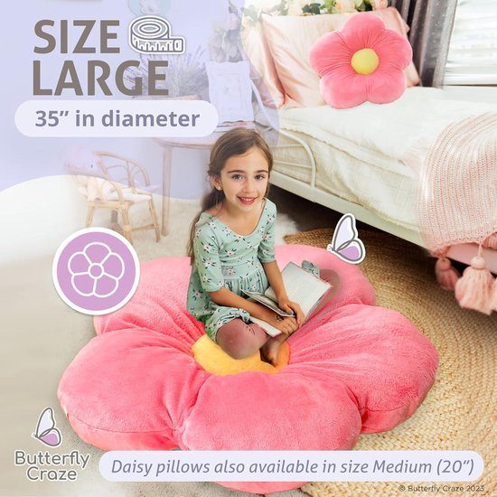 Acyoung Bloemenvloerkussen Tatami bloemvormig pluche decor, comfortabel