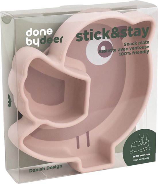 Done By Deer Silicone Stick&Stay Snack Bord Birdee Powder van Done by Deer — afbeelding 4