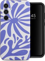 Selencia Hoesje Geschikt voor Samsung Galaxy A35 Hoesje - Selencia Vivid Backcover - Modern Bloom Sapphire Blue
