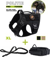 Always Prepared © Pro K9 Tuig - Halsband - Riem – Middel en Grote Hond – Zwart - XL