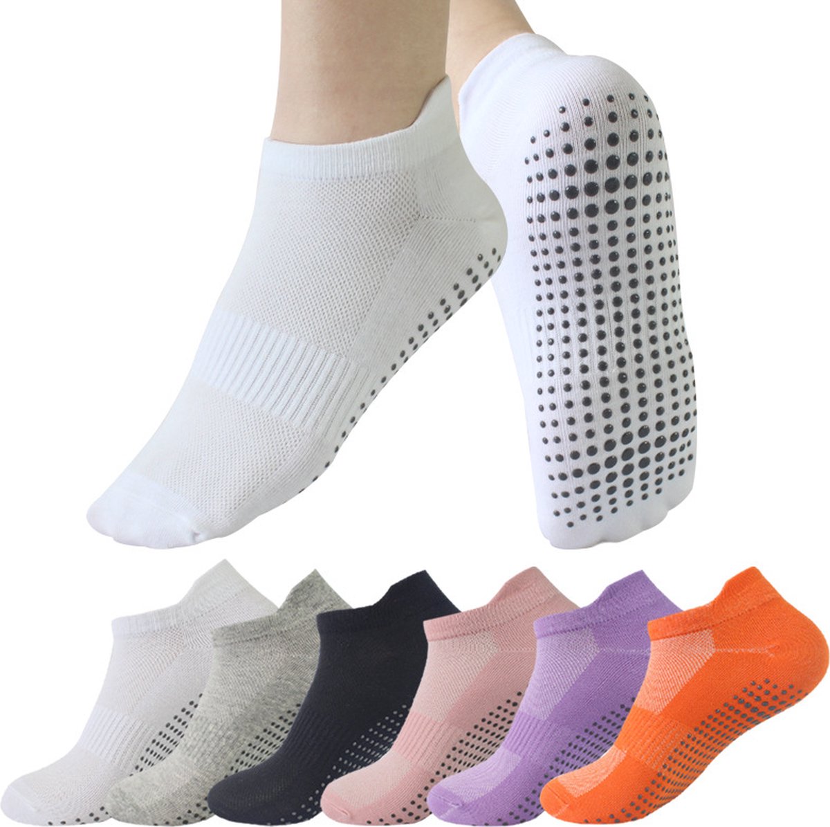 Antislip sokken - 6 paar - maat 35-40 - Huissokken Dames en Heren anti slip  - Yoga... | bol
