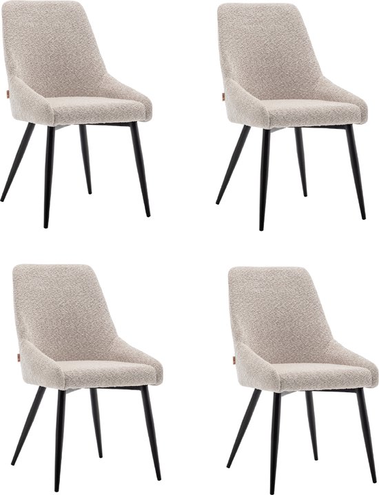 Furnihaus - Eetkamerstoelen set van 4 - Oscar - Boucle - Beige