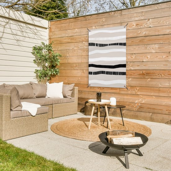 Posters de jardin extérieur Line - Pastel - Minimalisme - Motifs - 60x90 cm - Toile jardin - Affiche extérieure