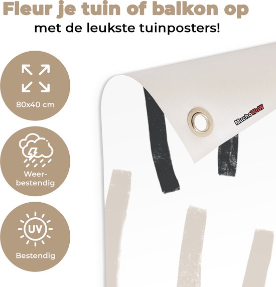 Tuinposter - Pastel - Abstract - Patronen - Poster voor buiten - Schuttingdoek - Muurdecoratie - 80x40 cm - Tuindoek - Buitenposter