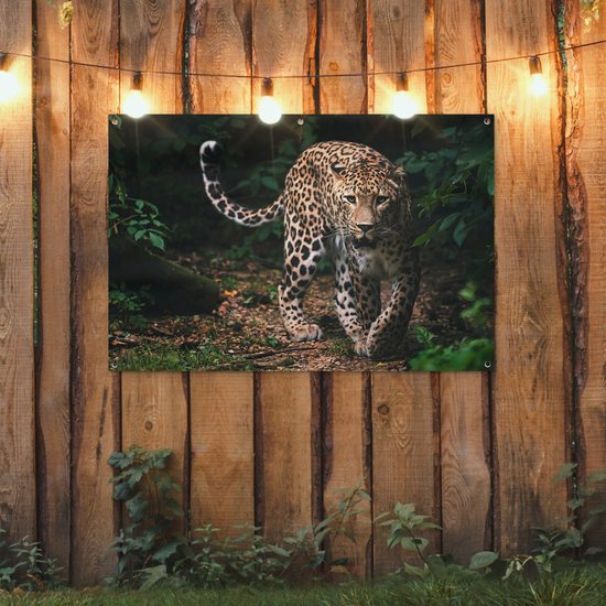 Affiche de jardin - Toile de jardin - Posters de jardin extérieur - Animaux sauvages - Léopard - Jungle - Nature - 120x80 cm - Jardin