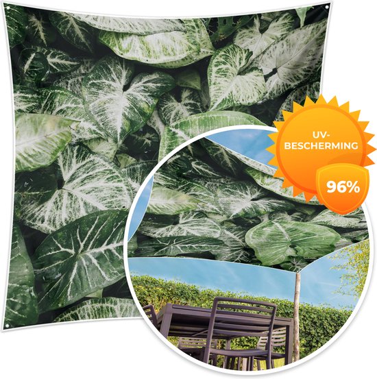 WallArena Fotobehang, wandbehang, vliesbehang, bladeren, net geschilderd, planten, groen, natuur, groot, uv-bestendig, kant-en-klaar (520 x 318 cm - 5 banen