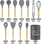 Keukengerei Set - 22 stuks siliconen kookgerei set, siliconen keukengerei, kookgereedschap, Turner tang, anti-aanbak spatel, lepel voor anti-aanbaklaag, hittebestendig kookgerei.
