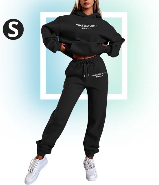 LZPCarra Joggingpak voor dames met capuchon, warm sportpak voor dames