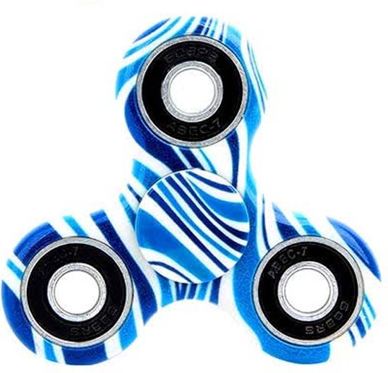 Novaex Fidget Spinner - Hand spinner met uniek Mixed Blue design - Stressbestrijding