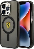 Bescherming Ferrari iPhone 14 Pro 6,1" black hardcase Translucent Magsafe