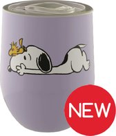Quy Cup - 300ml Thermos Cup - Peanuts Snoopy 17 (Sdraiato) - Double Walled - 24 uur koud, 12 uur heet, RVS (304)