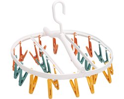 klemmen met antislip - Sokdroger - pantalonhanger – kledinghanger - draaibaar en opvouwbaar - meerdere rokhangers met clips - anti-slip - voor sokken ondergoed schoen inlegzolen babykleding hoeden