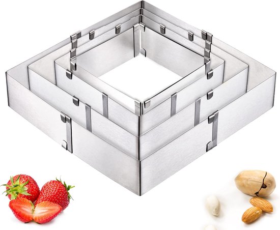 Set Van 2 Vierkante Bakvormen 15 X 15 X 4,5 Cm - Goud Anti-Aanbak Voor Brownies, Cakes En Lasagne