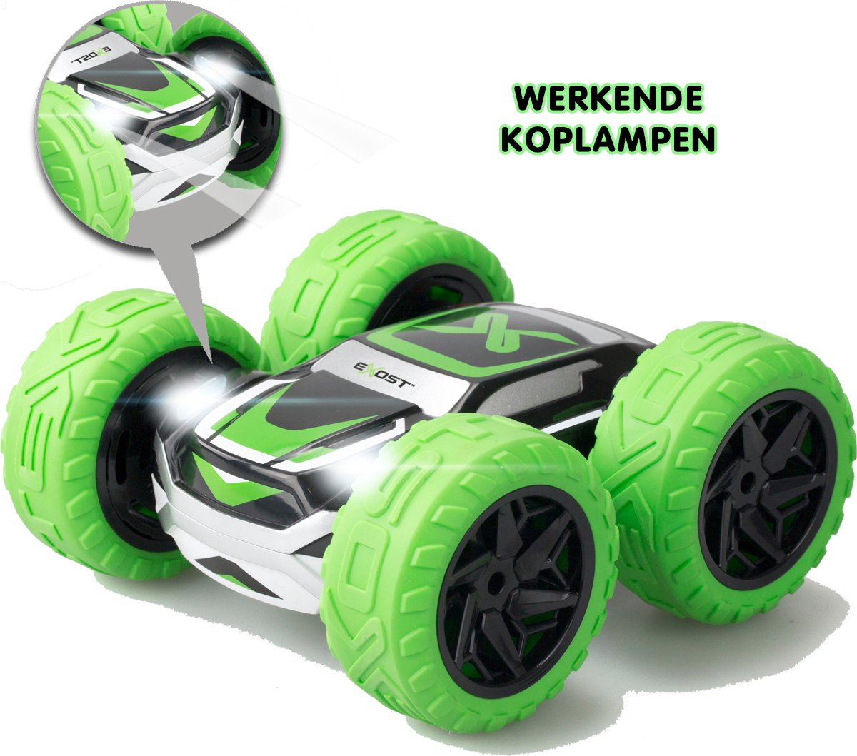 Exost RC 360 Cross II Stuntauto groen 1:18 - RC Auto - Bestuurbare Auto - Met koplampen — afbeelding 14