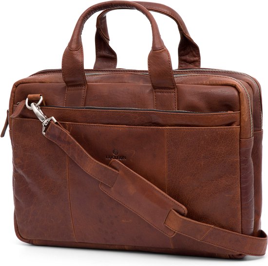 Sac pour ordinateur portable Montréal en cuir marron
