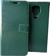 Bookcase Geschikt voor: Motorola Moto E7 Groen - portemonnee hoesje - ZT Accessoires