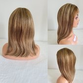 Frazimashop-Braziliaanse Remy pruik 16 inch 40 cm - steil Braziliaanse pruiken mix kleur P6613 - 100% human hair lace closure wig