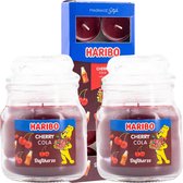 Haribo kaarsen Cherrycola set 3 - 2x klein 1x theelicht