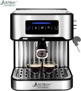 Cafetière Click Klak - Mousseur à lait - Pompe semi-automatique - Écran tactile - Lait Cappuccino - Machine à Bubble - Argent
