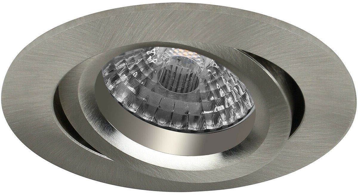 Platte inbouwspot Gardi -Rond RVS Look -Extra Warm Wit -Dimbaar -3.8W -RTM Lighting LED