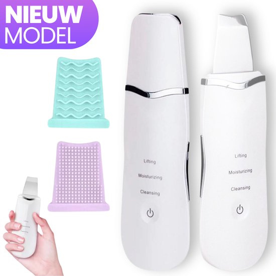 Ultrasoon Huidverjongingsapparaat met Heating - Reiniging, Hydratatie & Versteviging - Verwijdert Mee-eters - Puisten verwijderaar - Verzacht rimpels - Anti-Acne – Skin scrubber - Incl e-book