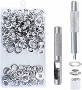 Accessoires-metalen knop-bevestigingsgereedschap-hulpmiddel-100 stuks sets oogjes -14 mm -doorvoerset oogjes gereedschap -metalen doorvoertule oogjesset