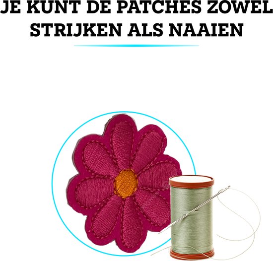 Somstyle 11x Emblème Thermocollant Tournesol - Patchs pour Vêtements - Tissu & Application Thermocollant - Multicolore