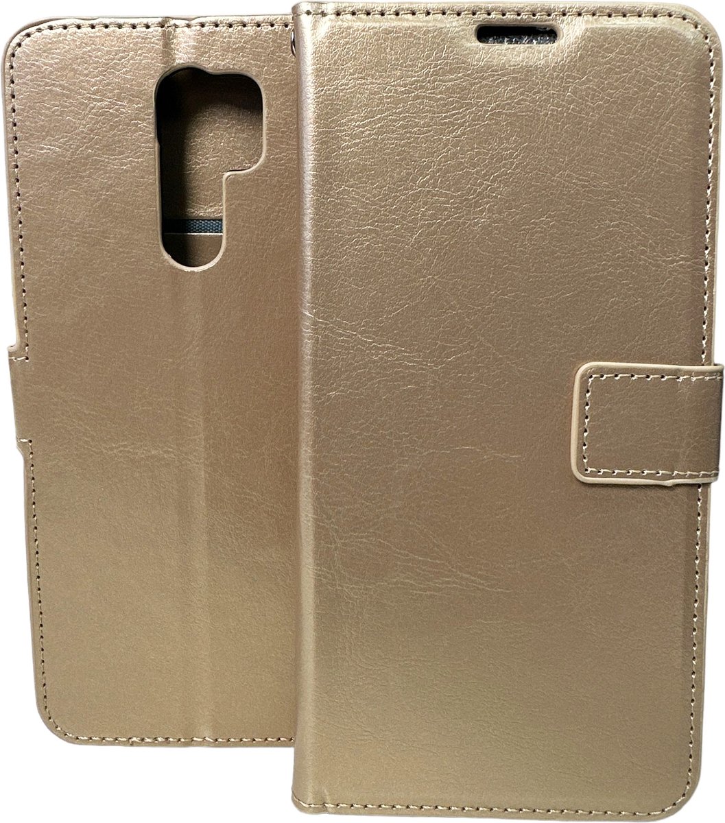 Bookcase Geschikt voor: Xiaomi Redmi 9 - Goud - portemonnee hoesje