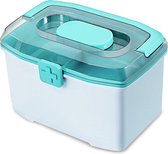 EHBO-doos voor gezinnen - opbergdoos met mini-pillendoosje - multifunctionele plastic koffer - groen